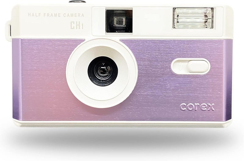 COREX Half Frame Reusable 35mm Camera CH1, Built in Flash and Compatible with 35mm Color Negative or B&W Film (Film and Battery NOT Included) Limited Edition Free Blue and Yellow Filters - Image 1